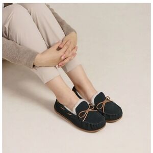 Abeo Vancouver Genuine Sheepskin Moccasin Slippers Suede Leather‎ Size 10N